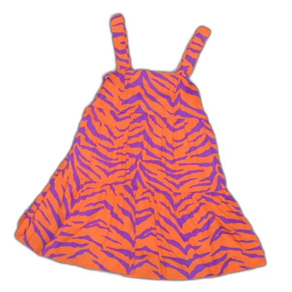 Adrienne Sleeveless Baby Doll Smocked Clemson Animal Print Dress - Picture 2 of 9